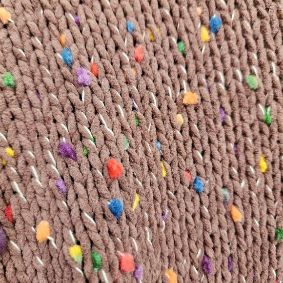 143 Story by Line up open front pom pom confetti long sweater woman's size s - Picture 9 of 10